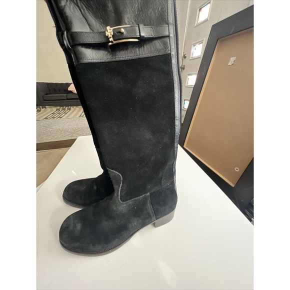 Tory Burch Jenna Suede Leather Knee High Black Women's Size 6.5 M - Picture 9 of 9